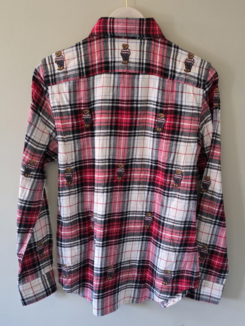NWT Polo Ralph Lauren S Old Money Coastal Embroidered Bear Plaid Flannel Shirt - Picture 11 of 16